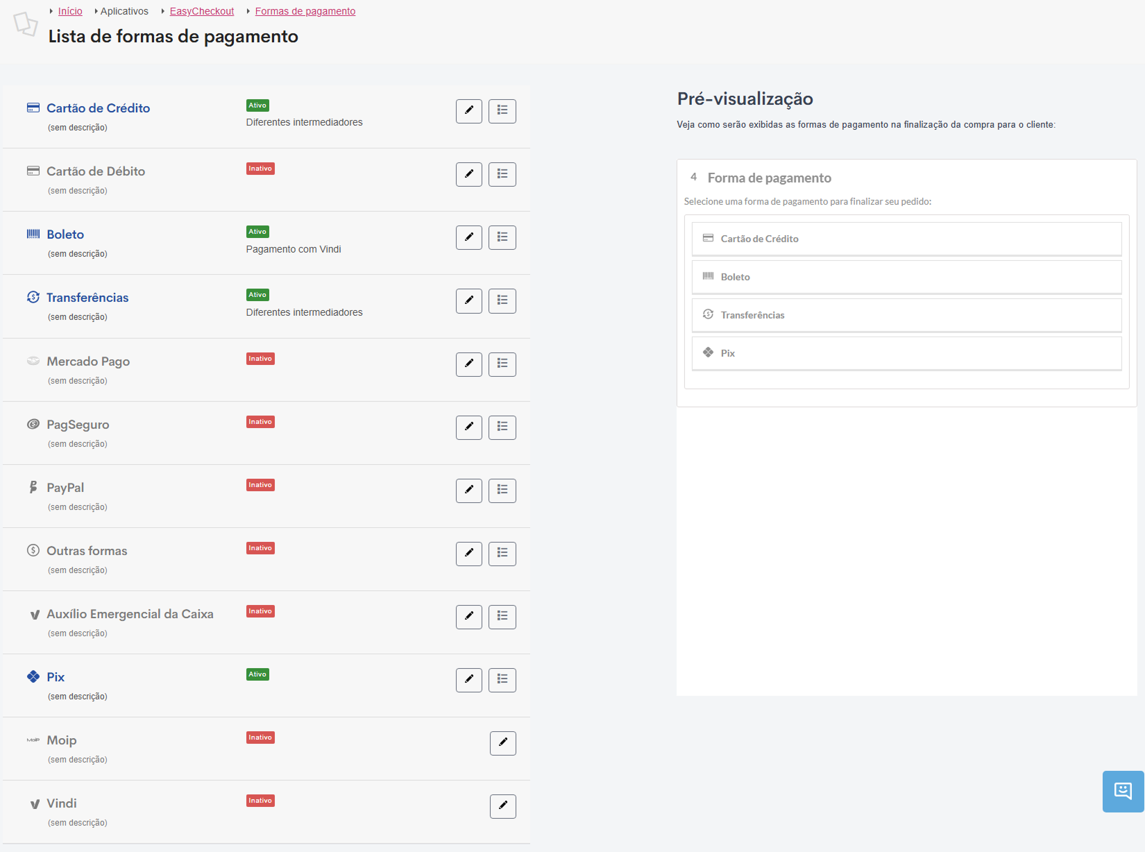 seção organize a exibição do seu checkout completa.png